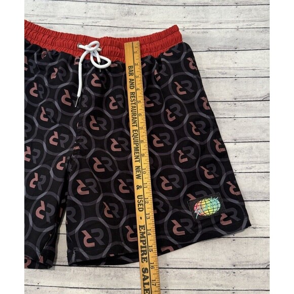 SLUNKS Mens Volleyball Lined Shorts Sz M Red Rock Logo Pattern Beach Gym Workout - Picture 6 of 16
